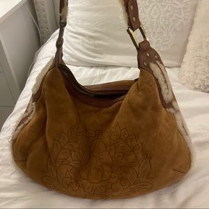 UGG Of AUSTRALIA Leather Brown Shoulder Bag Hobo Purse Classic Women's